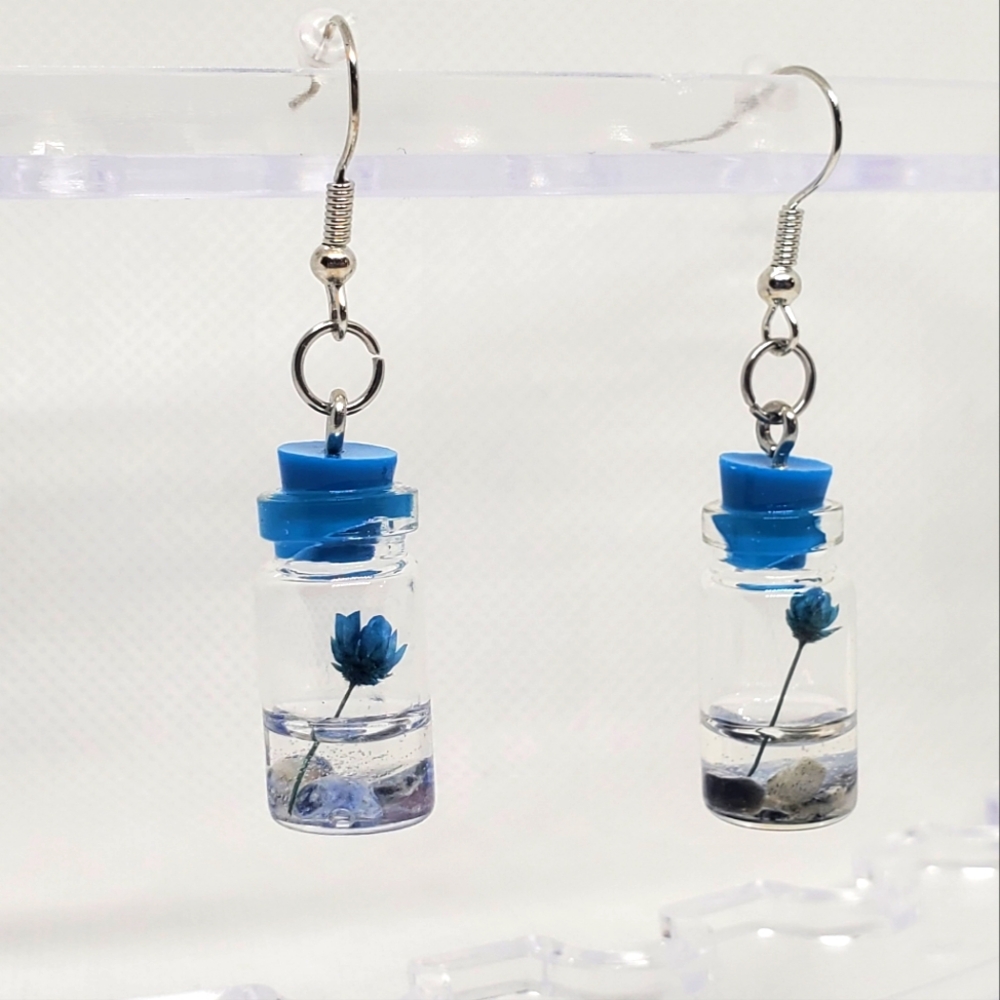 7/$10 Flower in a Bottle Earrings, New